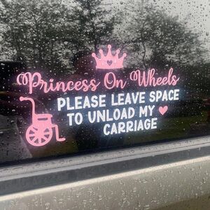 Pink Princess On Wheels Wall Decor